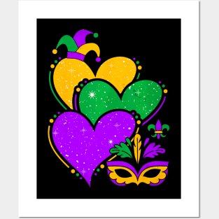 Mardi Gras Cute Hearts Women Girls Kids Posters and Art